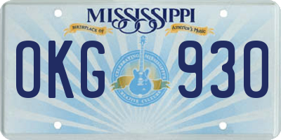 MS license plate OKG930