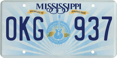 MS license plate OKG937