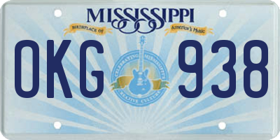 MS license plate OKG938