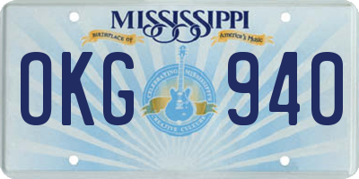 MS license plate OKG940