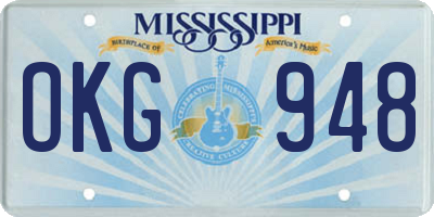 MS license plate OKG948