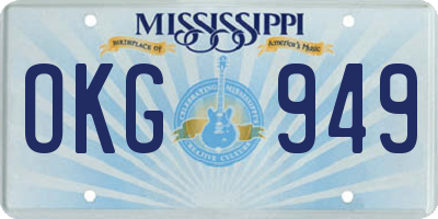 MS license plate OKG949