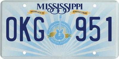 MS license plate OKG951