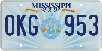 MS license plate OKG953