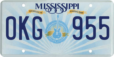 MS license plate OKG955