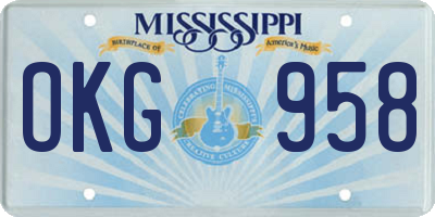 MS license plate OKG958