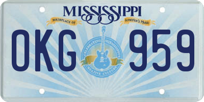 MS license plate OKG959