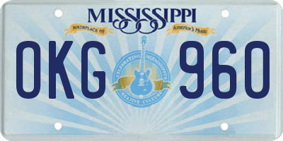 MS license plate OKG960