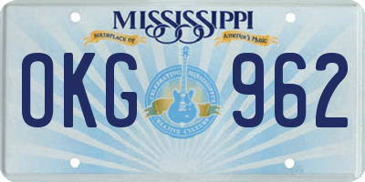 MS license plate OKG962