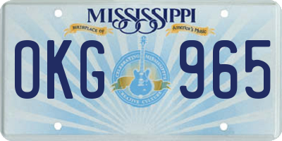 MS license plate OKG965