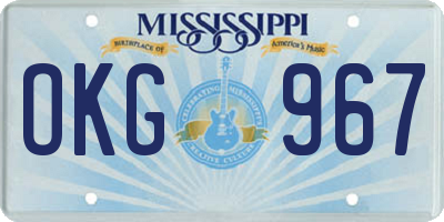 MS license plate OKG967