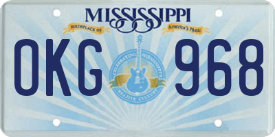 MS license plate OKG968