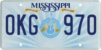MS license plate OKG970