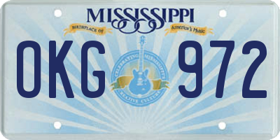 MS license plate OKG972