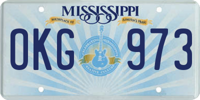 MS license plate OKG973