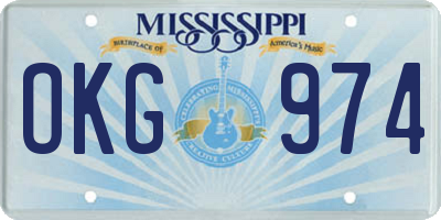 MS license plate OKG974