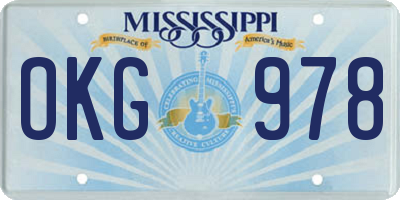 MS license plate OKG978