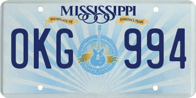 MS license plate OKG994