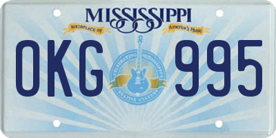 MS license plate OKG995