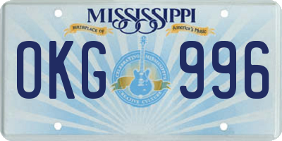 MS license plate OKG996