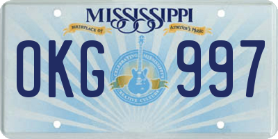 MS license plate OKG997