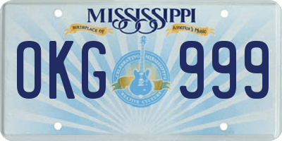MS license plate OKG999