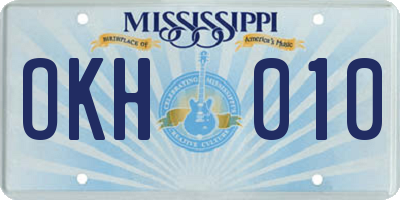 MS license plate OKH010