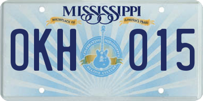 MS license plate OKH015
