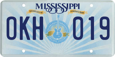 MS license plate OKH019