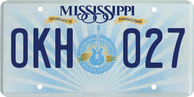 MS license plate OKH027