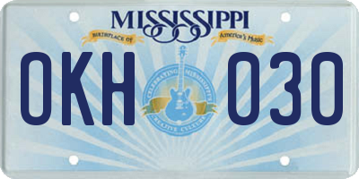 MS license plate OKH030