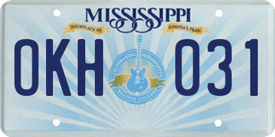 MS license plate OKH031