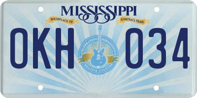 MS license plate OKH034