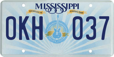 MS license plate OKH037
