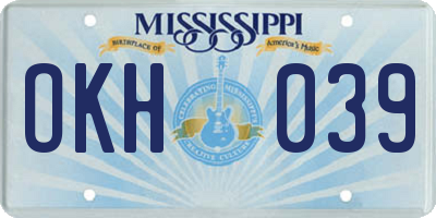 MS license plate OKH039