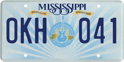 MS license plate OKH041
