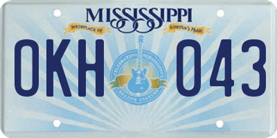 MS license plate OKH043