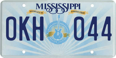 MS license plate OKH044