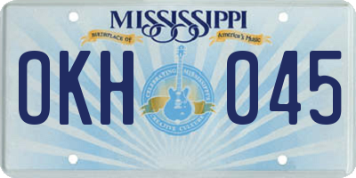MS license plate OKH045