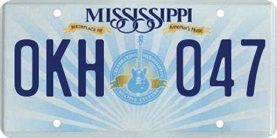MS license plate OKH047