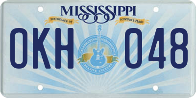 MS license plate OKH048