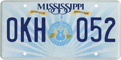 MS license plate OKH052