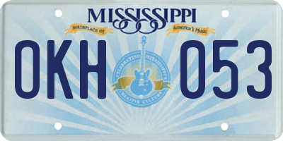 MS license plate OKH053