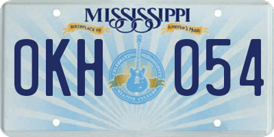 MS license plate OKH054