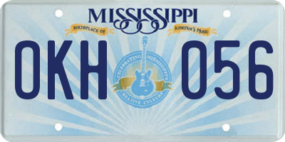 MS license plate OKH056