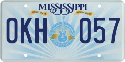 MS license plate OKH057