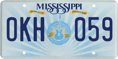 MS license plate OKH059