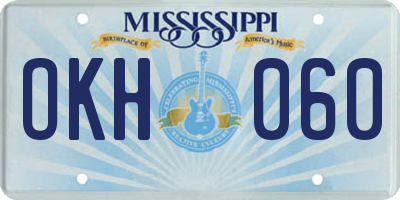 MS license plate OKH060