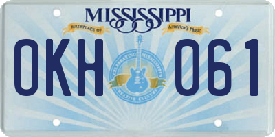 MS license plate OKH061