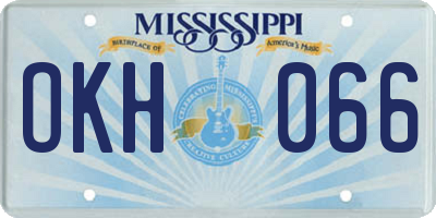 MS license plate OKH066